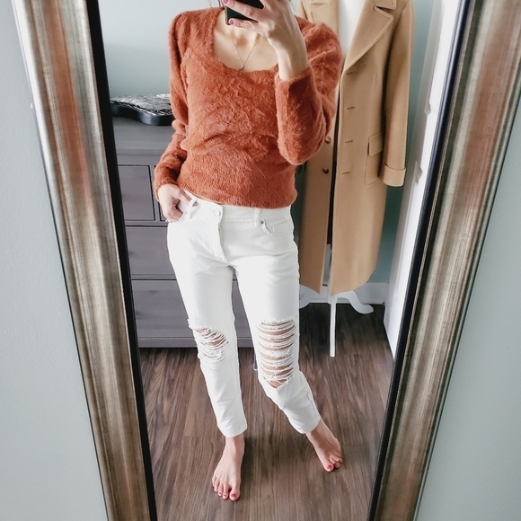 AFRM Denim - NWT AFRM Luisa Distressed Womens High Waist Ankle Crop Jeans White